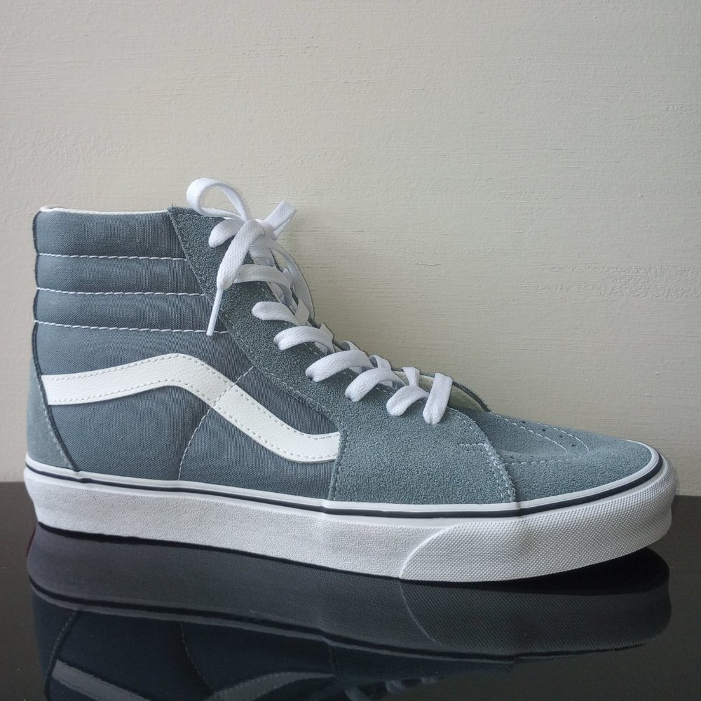 Vans Men Sk8-Hi Color Theory Suede/Canvas Sneaker in Cool Looking Stormy Weather